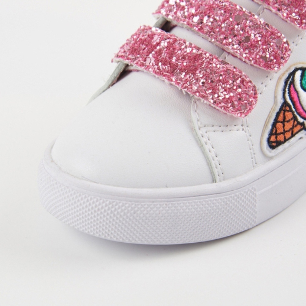 Toddler Girls Pink Glitter Velcro Sneakers - Picture 6 of 8